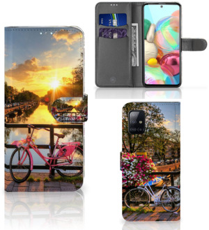 B2Ctelecom Bookcase Samsung Galaxy A71 Telefoon Hoesje Amsterdamse Grachten