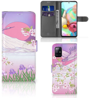 B2Ctelecom Bookcase Samsung Galaxy A71 Telefoonhoesje met Pasjes Bird Flying