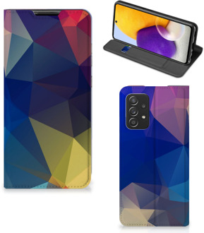 B2Ctelecom Bookcase Samsung Galaxy A72 (5G/4G) Telefoon Hoesje Polygon Dark