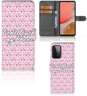 B2Ctelecom Bookcase Samsung Galaxy A72 Hoesje Flowers Pink DTMP