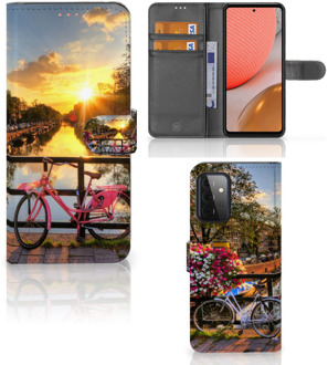 B2Ctelecom Bookcase Samsung Galaxy A72 Telefoon Hoesje Amsterdamse Grachten