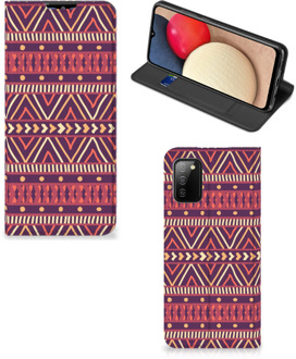 B2Ctelecom Bookcase Samsung Galaxy M02s | A02s Smart Cover Aztec Purple