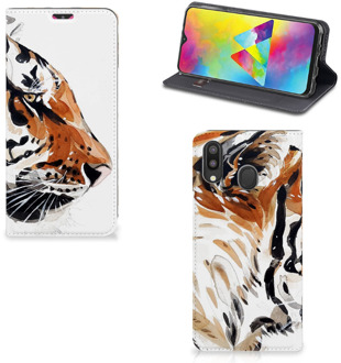 B2Ctelecom Bookcase Samsung Galaxy M20 Watercolor Tiger