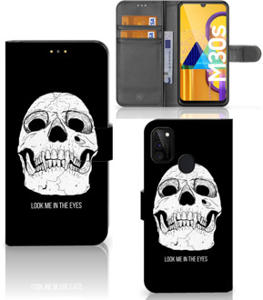 B2Ctelecom Bookcase Samsung Galaxy M21 GSM Hoesje Skull Eyes