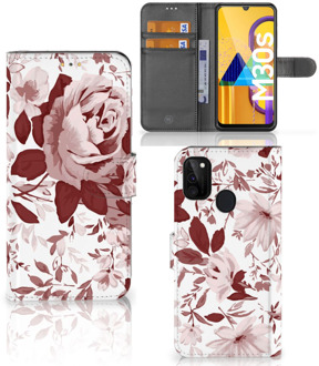 B2Ctelecom Bookcase Samsung Galaxy M21 GSM Hoesje Watercolor Flowers