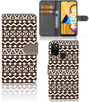 B2Ctelecom Bookcase Samsung Galaxy M21 Hoesje Aztec Brown