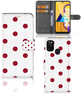 B2Ctelecom Bookcase Samsung Galaxy M21 Hoesje Cherries