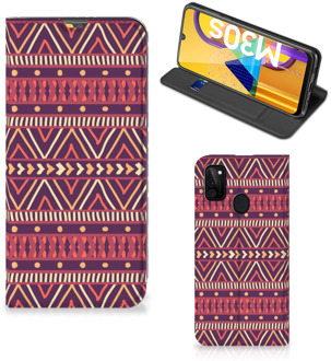 B2Ctelecom Bookcase Samsung Galaxy M21 Smart Cover Aztec Purple