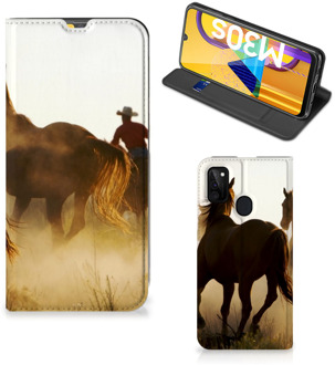 B2Ctelecom Bookcase Samsung Galaxy M21 Smart Cover Cowboy