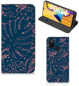 B2Ctelecom Bookcase Samsung Galaxy M21 Smartphone Hoesje Palm Leaves