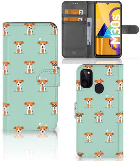 B2Ctelecom Bookcase Samsung Galaxy M21 Smartphone Hoesje Pups