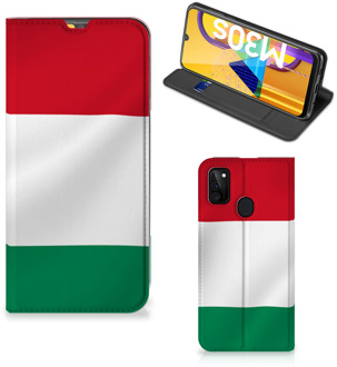 B2Ctelecom Bookcase Samsung Galaxy M21 Telefoonhoesje met Pasjeshouder Hongaarse Vlag