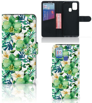 B2Ctelecom Bookcase Samsung Galaxy M31 GSM Hoesje Orchidee Groen