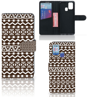 B2Ctelecom Bookcase Samsung Galaxy M31 Hoesje Aztec Brown