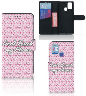 B2Ctelecom Bookcase Samsung Galaxy M31 Hoesje Flowers Pink DTMP