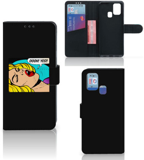 B2Ctelecom Bookcase Samsung Galaxy M31 Hoesje Popart Oh Yes