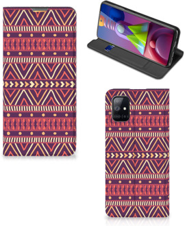 B2Ctelecom Bookcase Samsung Galaxy M51 Smart Cover Aztec Purple