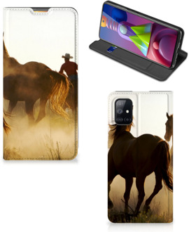 B2Ctelecom Bookcase Samsung Galaxy M51 Smart Cover Cowboy