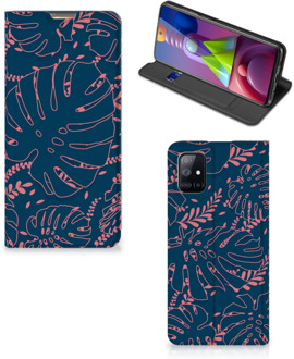 B2Ctelecom Bookcase Samsung Galaxy M51 Smartphone Hoesje Palm Leaves