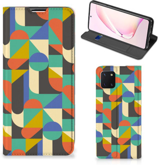 B2Ctelecom Bookcase Samsung Galaxy Note 10 Lite Smart Cover Funky Retro