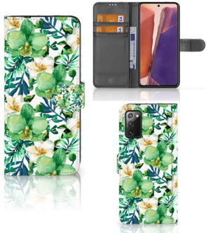 B2Ctelecom Bookcase Samsung Galaxy Note 20 GSM Hoesje Orchidee Groen