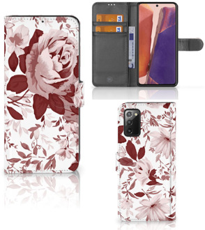 B2Ctelecom Bookcase Samsung Galaxy Note 20 GSM Hoesje Watercolor Flowers