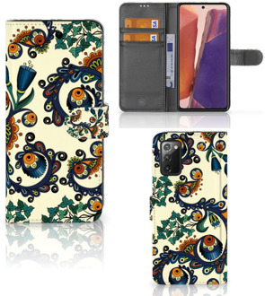 B2Ctelecom Bookcase Samsung Galaxy Note 20 Hoesje Barok Flower