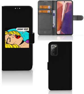 B2Ctelecom Bookcase Samsung Galaxy Note 20 Hoesje Popart Oh Yes