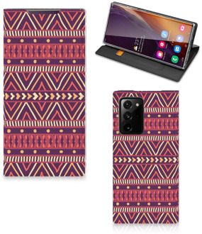 B2Ctelecom Bookcase Samsung Galaxy Note 20 Ultra Smart Cover Aztec Purple