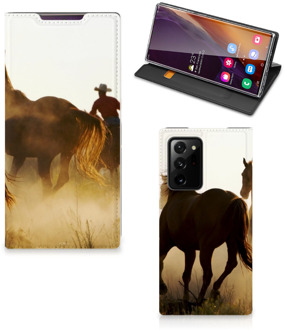 B2Ctelecom Bookcase Samsung Galaxy Note 20 Ultra Smart Cover Cowboy