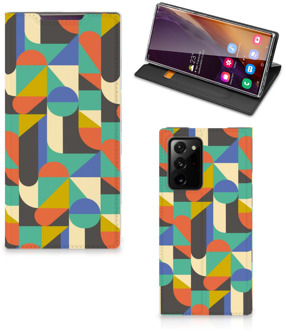 B2Ctelecom Bookcase Samsung Galaxy Note 20 Ultra Smart Cover Funky Retro