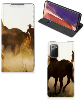 B2Ctelecom Bookcase Samsung Galaxy Note20 Smart Cover Cowboy