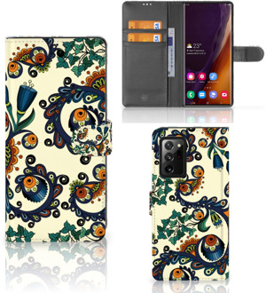 B2Ctelecom Bookcase Samsung Galaxy Note20 Ultra Hoesje Barok Flower