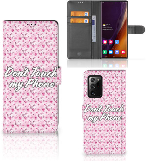 B2Ctelecom Bookcase Samsung Galaxy Note20 Ultra Hoesje Flowers Pink DTMP