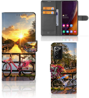 B2Ctelecom Bookcase Samsung Galaxy Note20 Ultra Telefoon Hoesje Amsterdamse Grachten