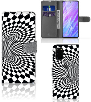 B2Ctelecom Bookcase Samsung Galaxy S20 Plus Hoesje Zwart-Wit Design Illusie