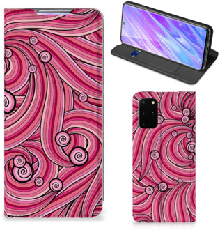 B2Ctelecom Bookcase Samsung Galaxy S20 Plus Swirl Pink