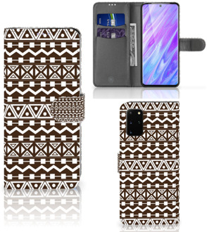 B2Ctelecom Bookcase Samsung Galaxy S20 Plus Telefoon Hoesje Aztec Bruin