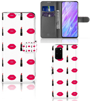 B2Ctelecom Bookcase Samsung Galaxy S20 Plus Telefoon Hoesje Lipstick Kiss