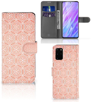 B2Ctelecom Bookcase Samsung Galaxy S20 Plus Telefoon Hoesje Pattern Orange