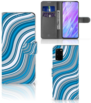 B2Ctelecom Bookcase Samsung Galaxy S20 Plus Telefoon Hoesje Waves Blue