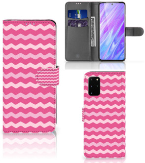 B2Ctelecom Bookcase Samsung Galaxy S20 Plus Telefoon Hoesje Waves Pink