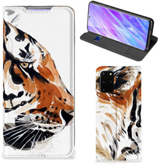 B2Ctelecom Bookcase Samsung Galaxy S20+ Watercolor Tiger