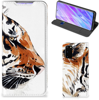 B2Ctelecom Bookcase Samsung Galaxy S20 Watercolor Tiger