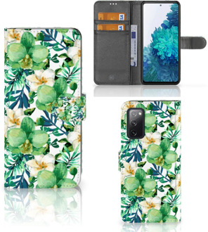 B2Ctelecom Bookcase Samsung Galaxy S20FE GSM Hoesje Orchidee Groen