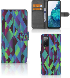 B2Ctelecom Bookcase Samsung Galaxy S20FE Hoesje Abstract Green Blue