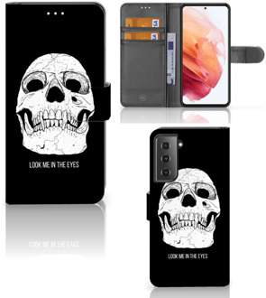 B2Ctelecom Bookcase Samsung Galaxy S21 GSM Hoesje Skull Eyes