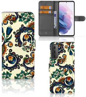 B2Ctelecom Bookcase Samsung Galaxy S21 Plus Hoesje Barok Flower