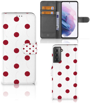 B2Ctelecom Bookcase Samsung Galaxy S21 Plus Hoesje Cherries