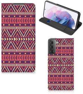 B2Ctelecom Bookcase Samsung Galaxy S21 Plus Smart Cover Aztec Purple